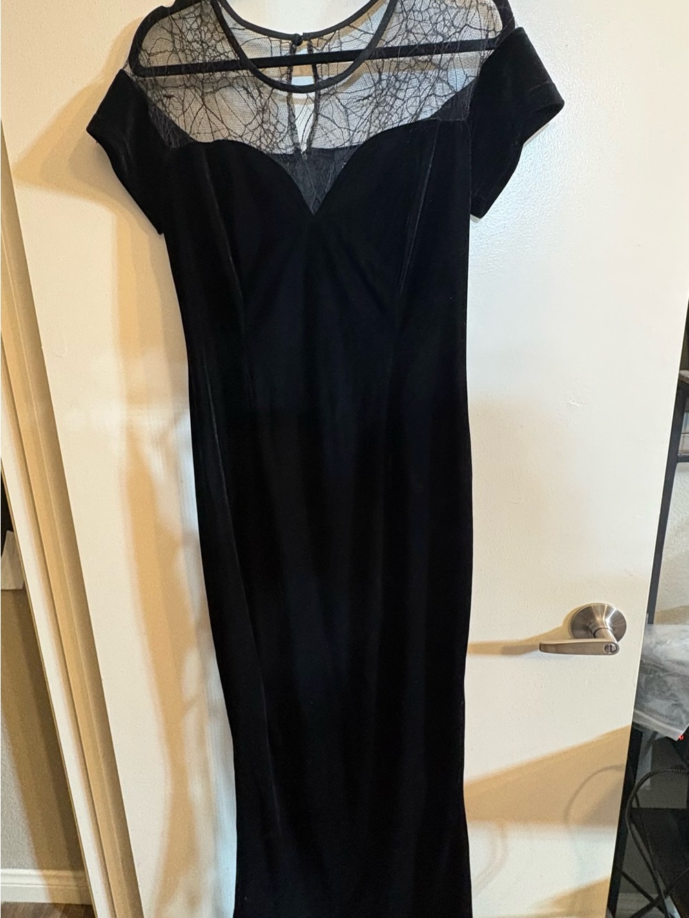 Collectif Black Mesh Yoke Evening Dress